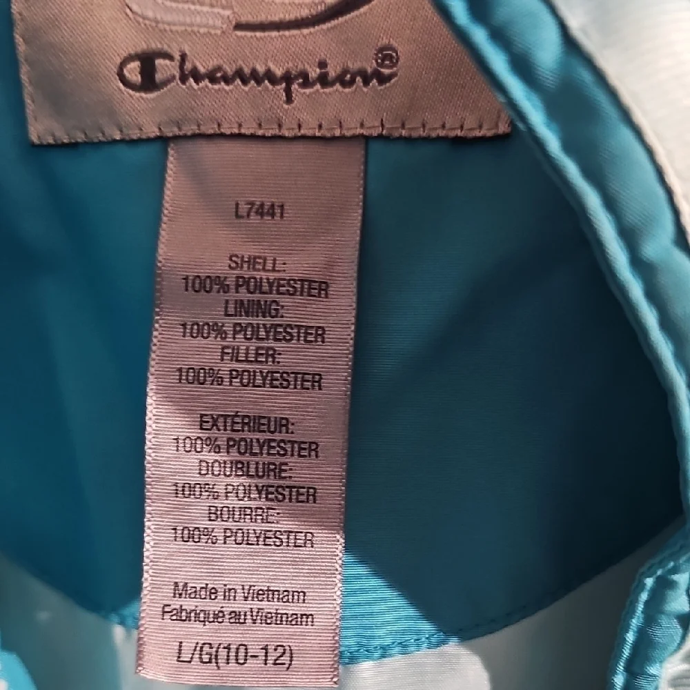 Champion Girls Blue Kids Jacket Size Large 10/12